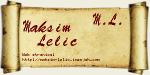 Maksim Lelić vizit kartica